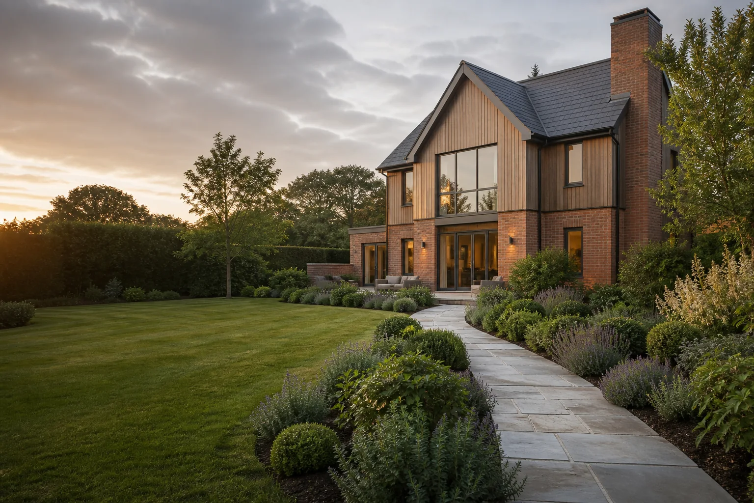 Contemporary British home with professionally landscaped garden